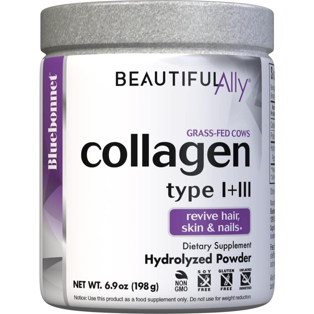 Bluebonnet Nutrition Beautiful Ally Collagen Powder 28 Servings Unsweetened, 6.9 Oz