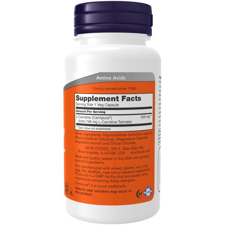 NOW Foods L-Carnitine 500 mg - 180 Caps
