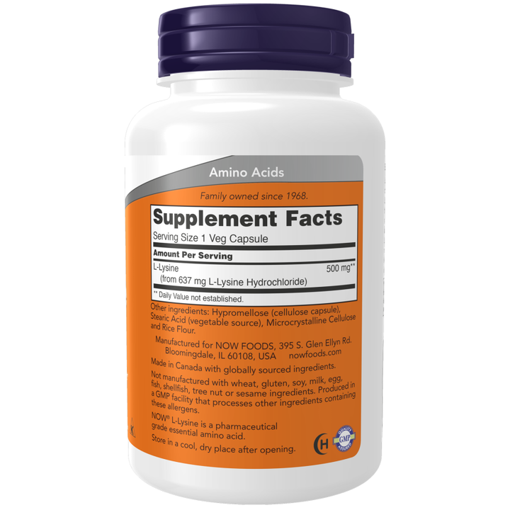NOW Foods L-Lysine 500 mg - 100 Caps
