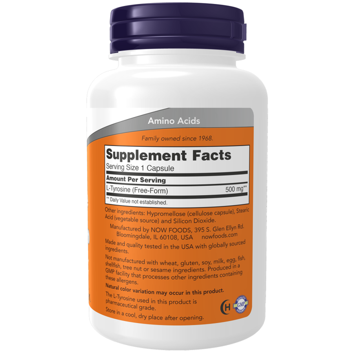 NOW Foods L-Tyrosine - 120 Capsules