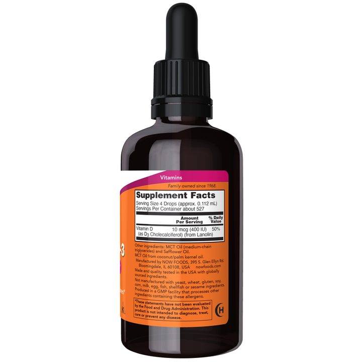 NOW Foods Liquid Vitamin D-3   2 fl .oz.