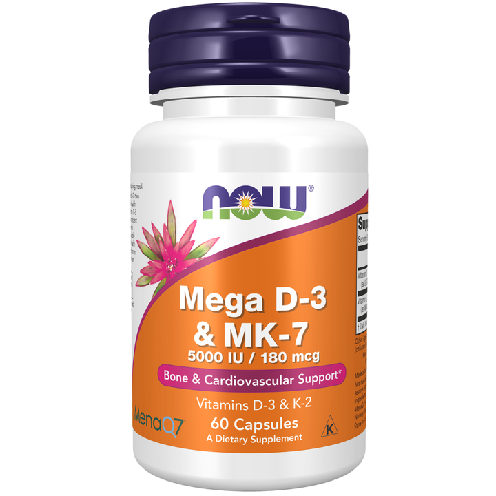 NOW Foods Mega D-3 & MK-7 60 Capsules
