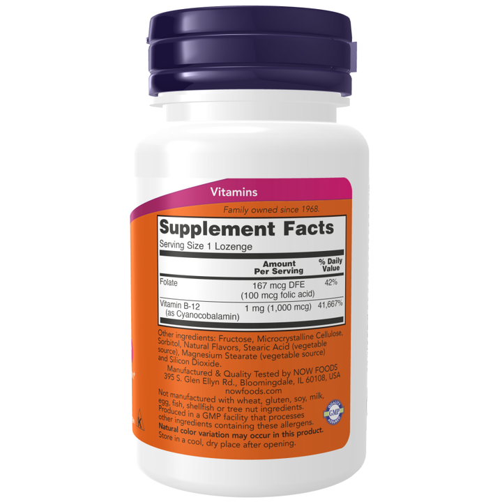 NOW Foods Vitamin B-12 1000mcg - 100 Chewable Lozenges