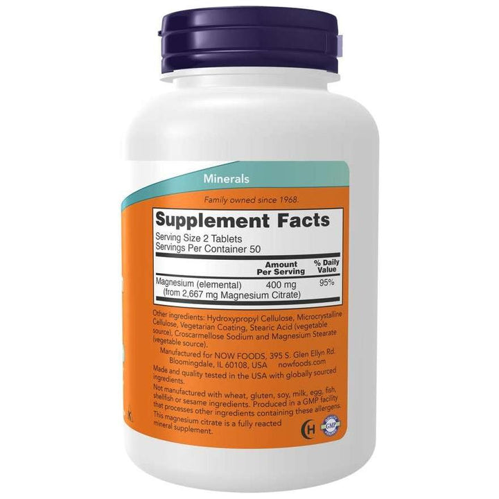 Now Foods Magnesium Citrate 200 mg 100 Tabs