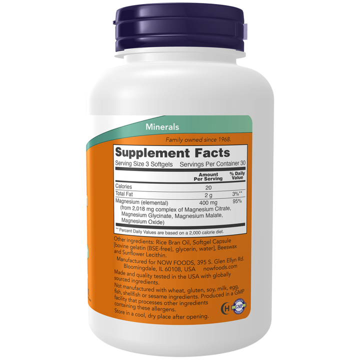 NOW Foods Magnesium Citrate 90 Softgels