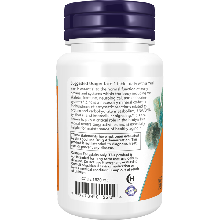 NOW Foods Zinc 50 mg 250 Tablets