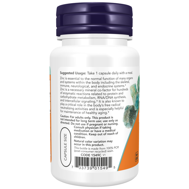 Picolinato de zinc de NOW Foods, 50 mg, 60 cápsulas