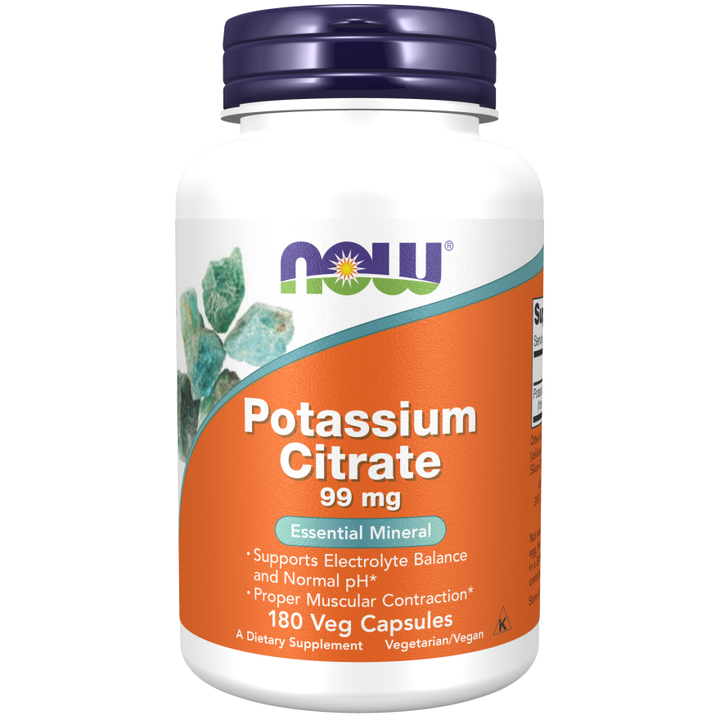 NOW Foods Potassium Citrate 99 mg 180 Veg Capsules