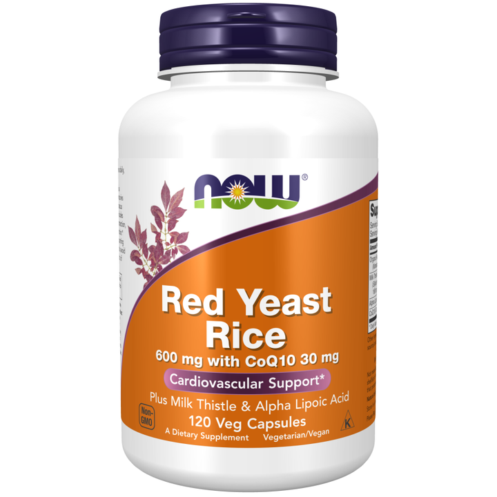 NOW Foods Red Yeast Rice 600 mg with CoQ10 30 mg 120 Veg Capsules