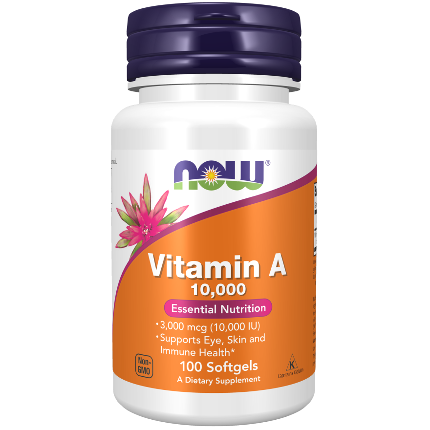 NOW Foods Vitamin A 10,000 100 Softgels