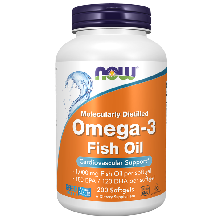 NOW Foods Omega-3 from 1000 mg of Fish Oil Concentrate - 200 Softgels