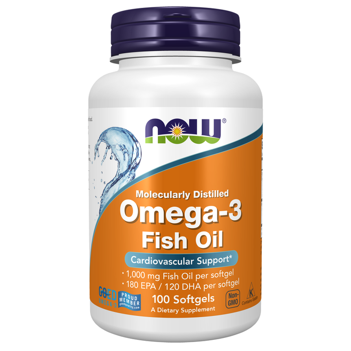 NOW Foods Omega-3 1000 mg Fish Oil Concentrate - 100 Softgels