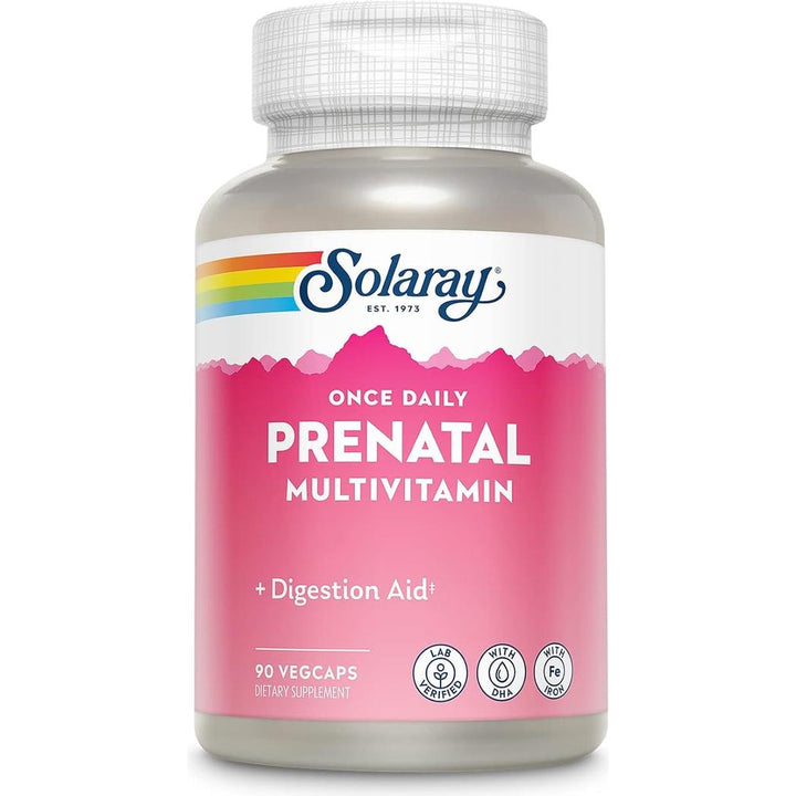 Solaray Once Daily Prenatal Multivitamin with Iron & DHA 90 VegCaps