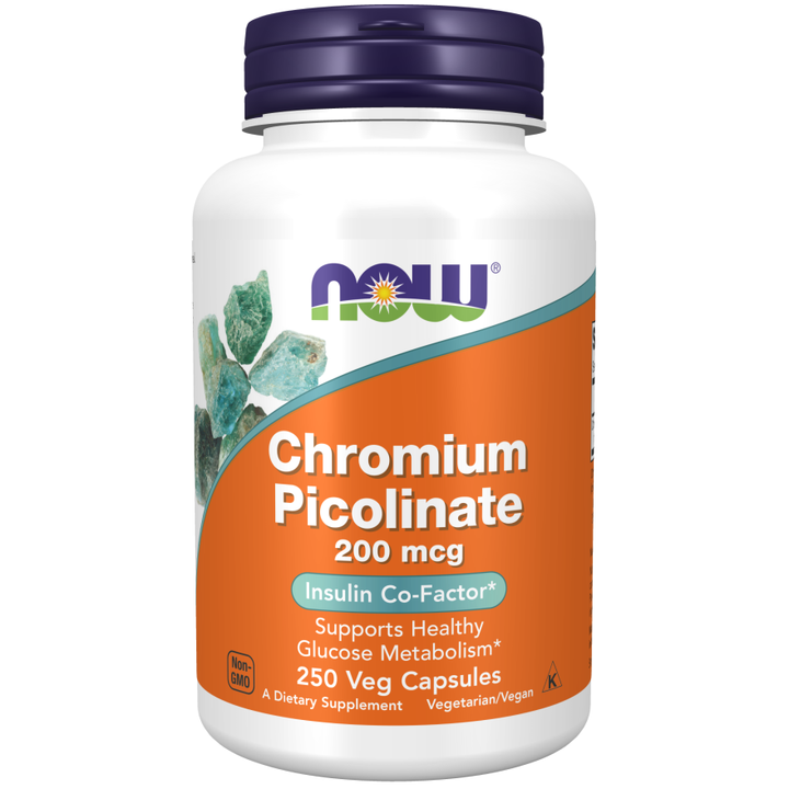 NOW Foods Chromium Picolinate 200 mcg 250 Veg Capsules