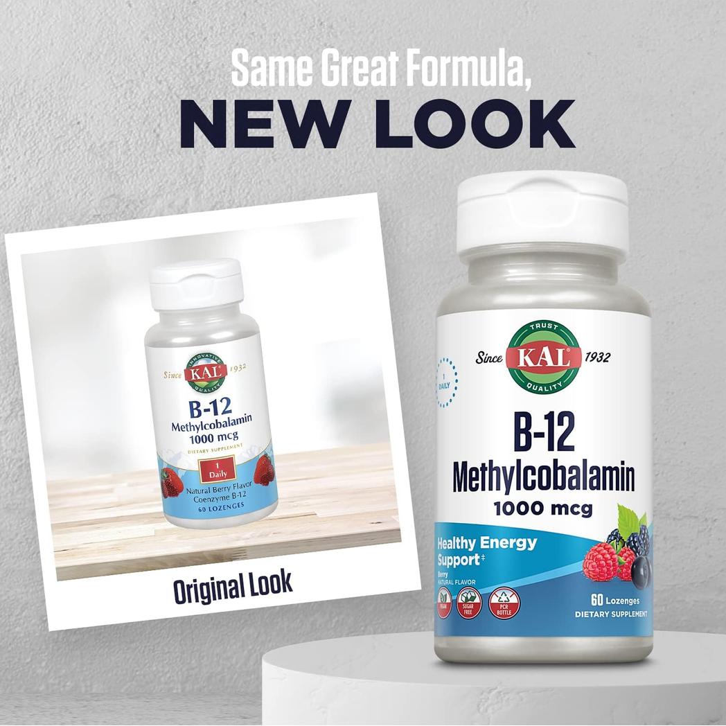 KAL Vitamin B12 Methylcobalamin - 60 Lozenges -  Berry