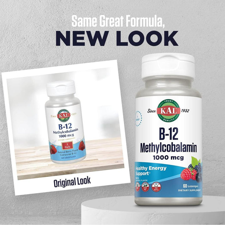 KAL Vitamin B12 Methylcobalamin - 60 Lozenges -  Berry