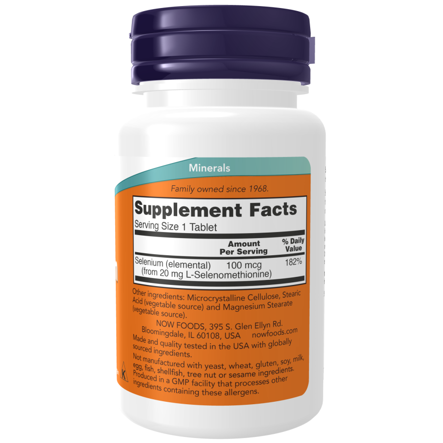 NOW Foods Selenio 100 mcg 100 comprimidos