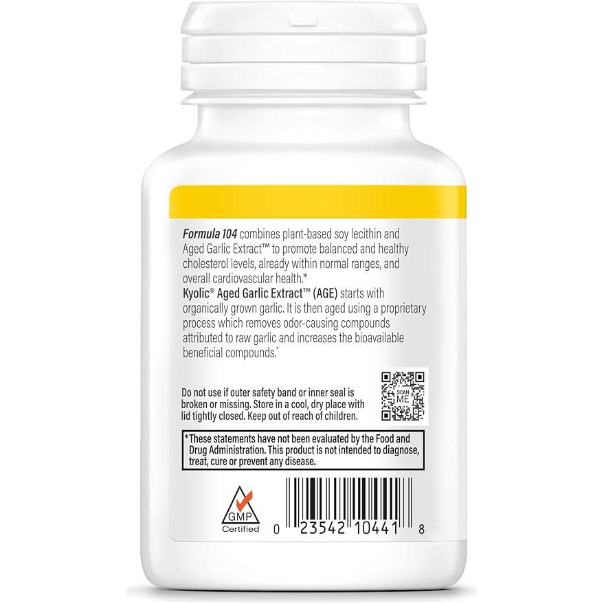 Kyolic Garlic w/ Lecithin Cholesterol Formula 104  - 200 Caps