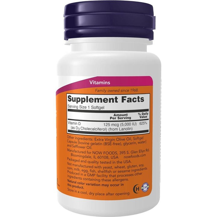 NOW Foods Vitamin D-3   5,000 IU - 240 Softgels