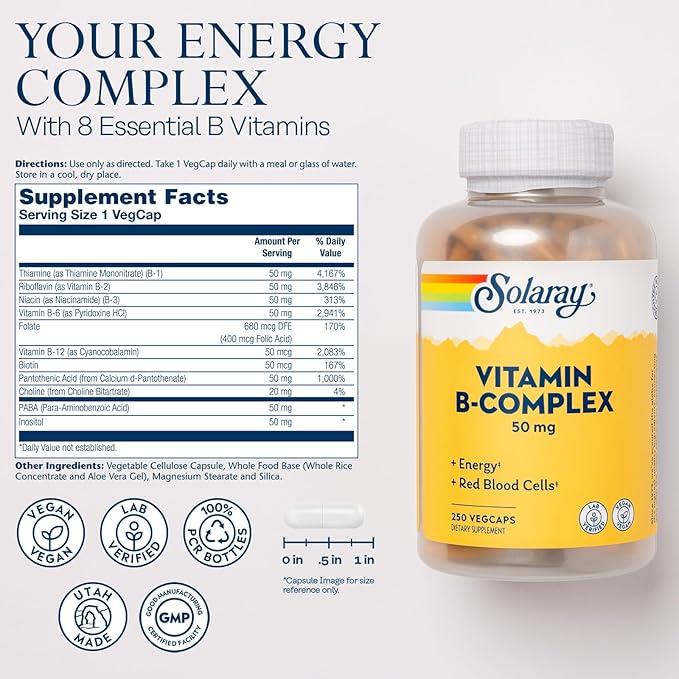 Solaray Vitamin B-Complex 50 --- 250 capsules
