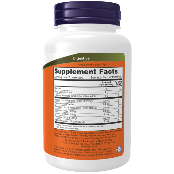 NOW Foods Papaya Enzyme 180 Lozenges