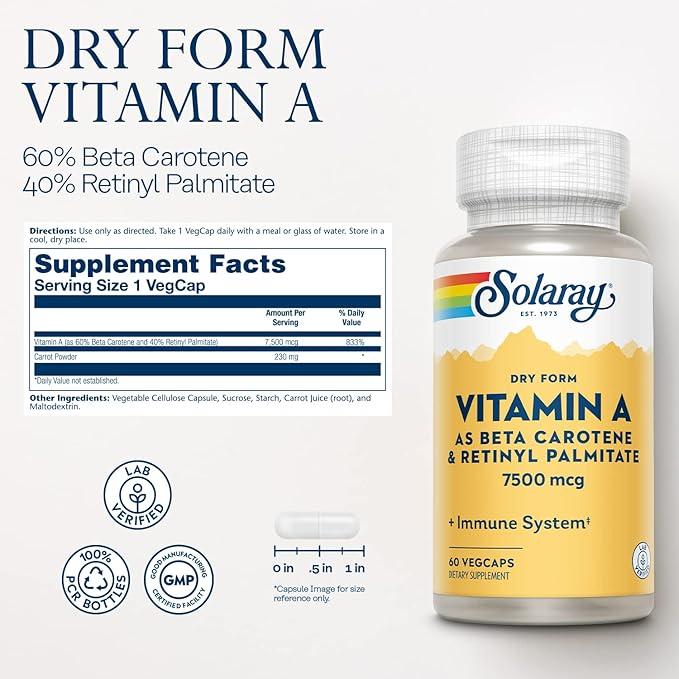 Solaray Emulsified Dry Vitamin A 25,000 iu