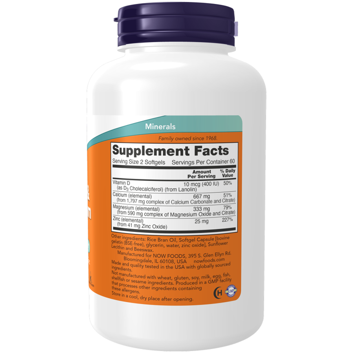 NOW Foods Calcium / Magnesium  + Vitamin D - 120 Softgels