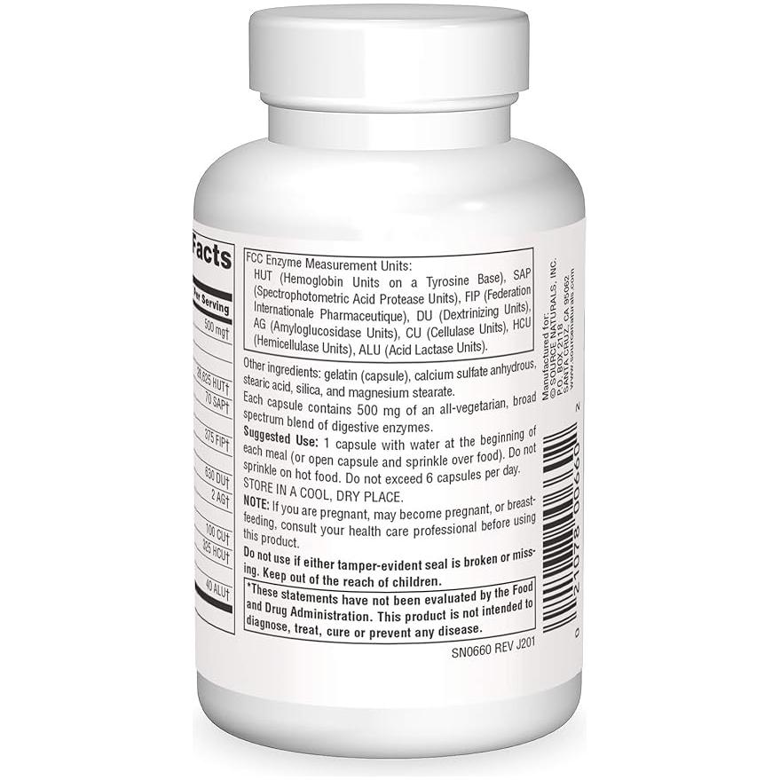 Source Naturals Essential Enzymes 60 Capsules