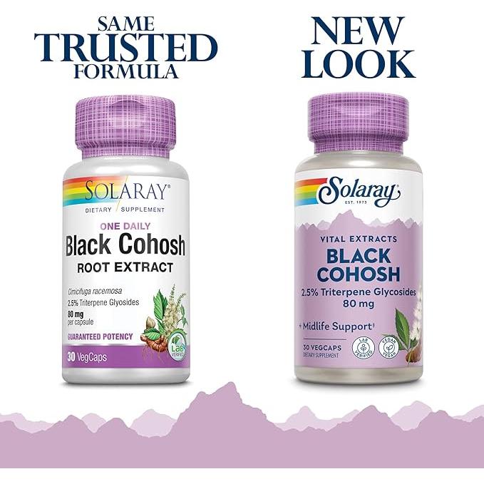Solaray Black Cohosh Root Extract One Daily 80 mg 30 capsules