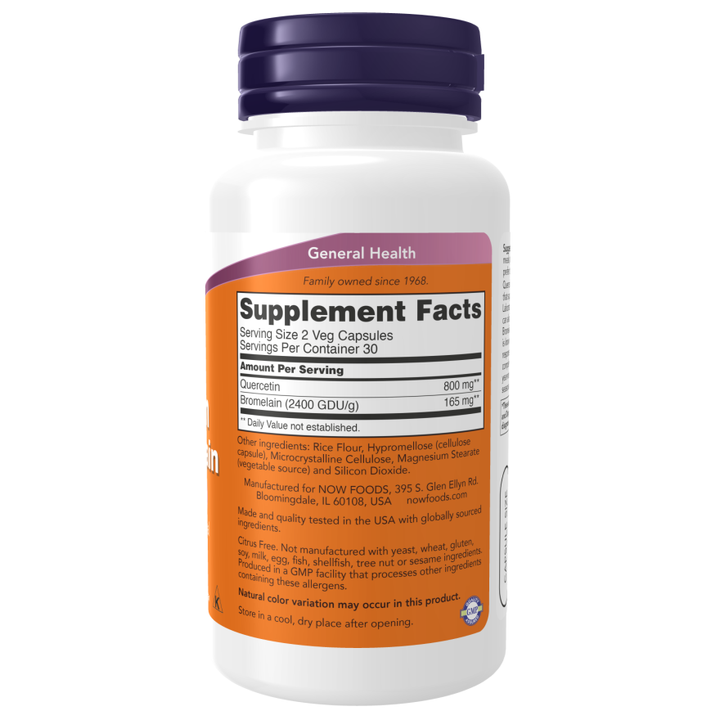NOW Foods Quercetin with Bromelain 120 Veg Capsules