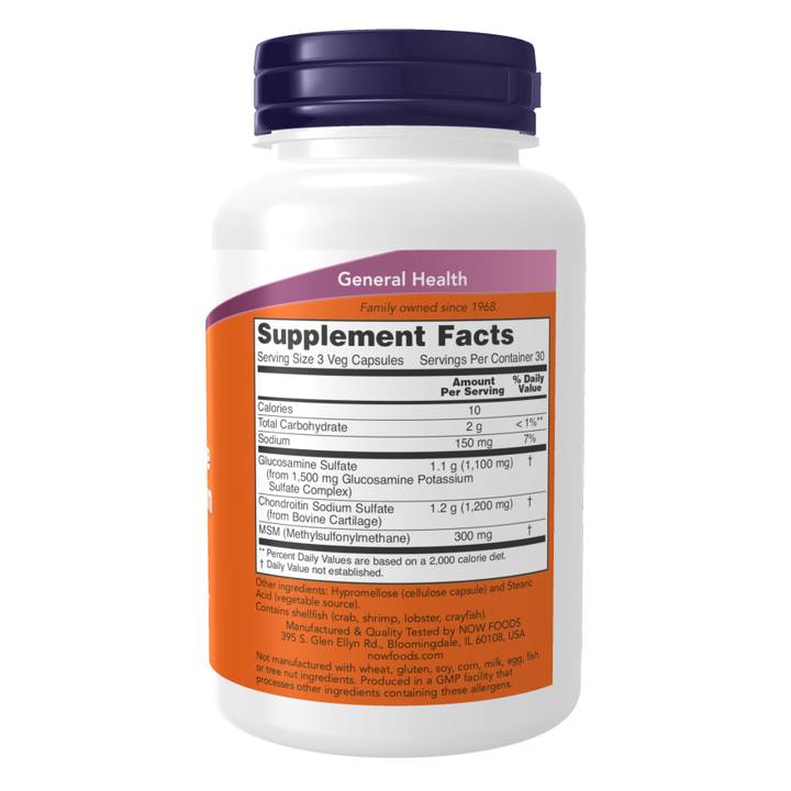 NOW Foods Glucosamine, Chondroitin & MSM  180 Capsules