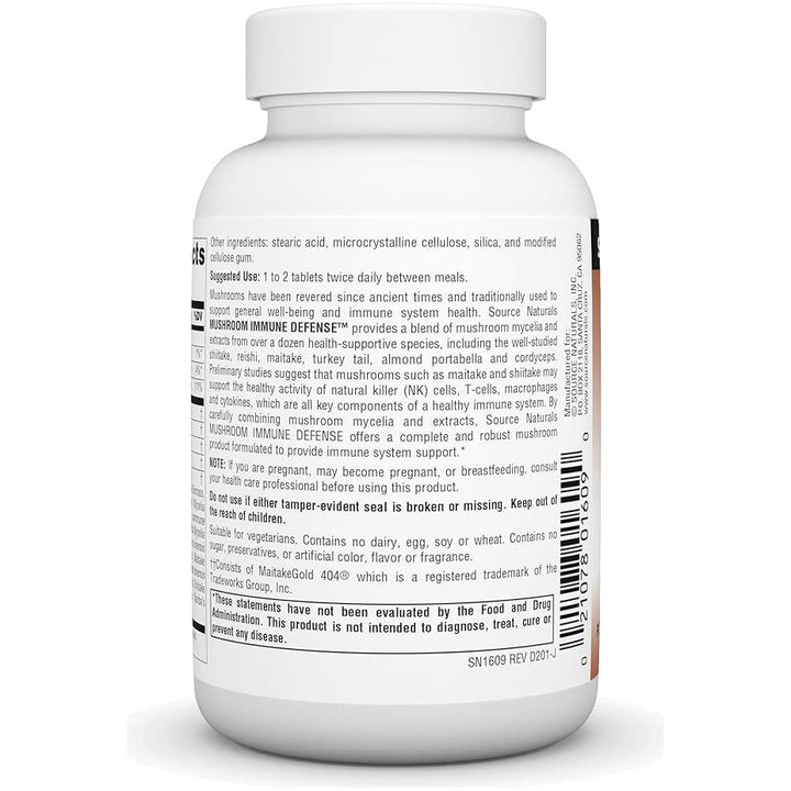 Source Naturals Mushroom Immune Defense 60 Tablets