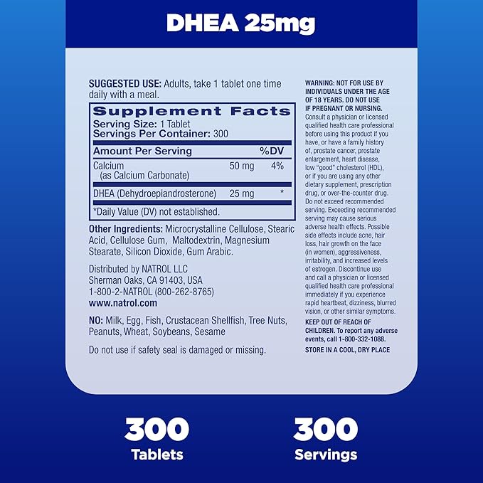 Natrol Dhea 25 mg 300 Tabs
