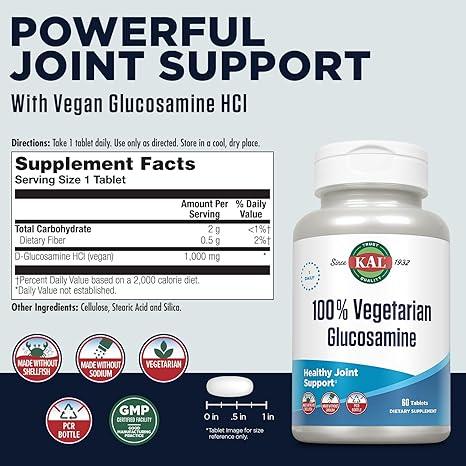 KAL Glucosamina 100% vegetariana 60 comprimidos