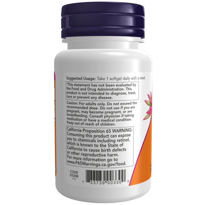 NOW Foods Vitamin A 10,000 100 Softgels