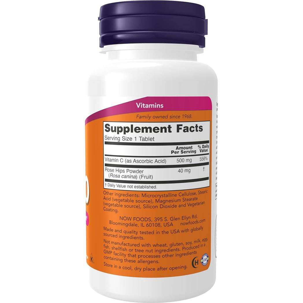 NOW Foods Vitamina C-500 100 comprimidos