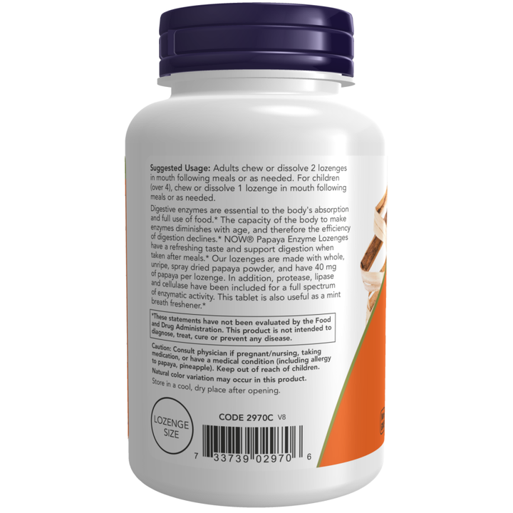 NOW Foods Papaya Enzyme 180 Lozenges