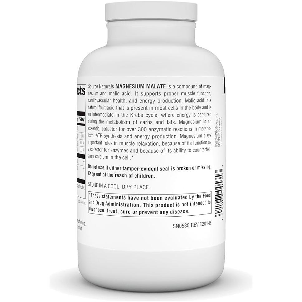 Malato de magnesio de Source Naturals, 360 comprimidos