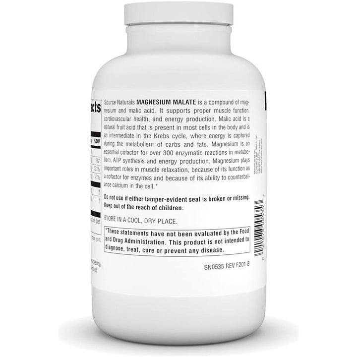 Malato de magnesio de Source Naturals, 360 comprimidos