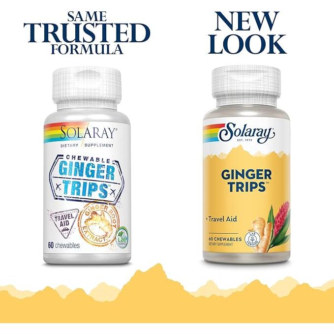 Solaray Ginger Trips - 60 chewable wafers
