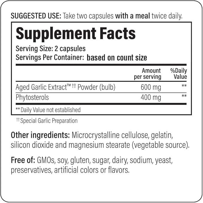 Kyolic Phytosterols for Cholesterol Support Formula 107 80 capsules