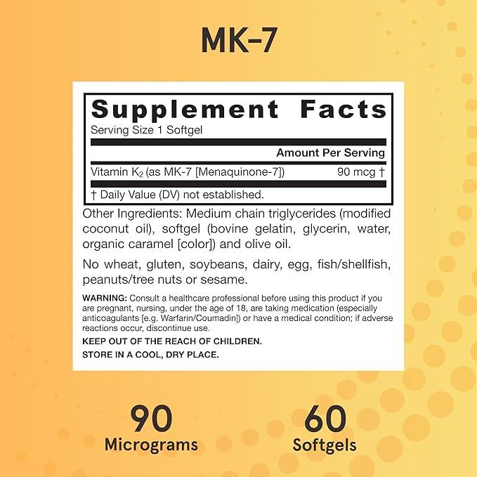 Jarrow MK-7 (Menaquinona-7) - 90 mcg - 60 cápsulas blandas