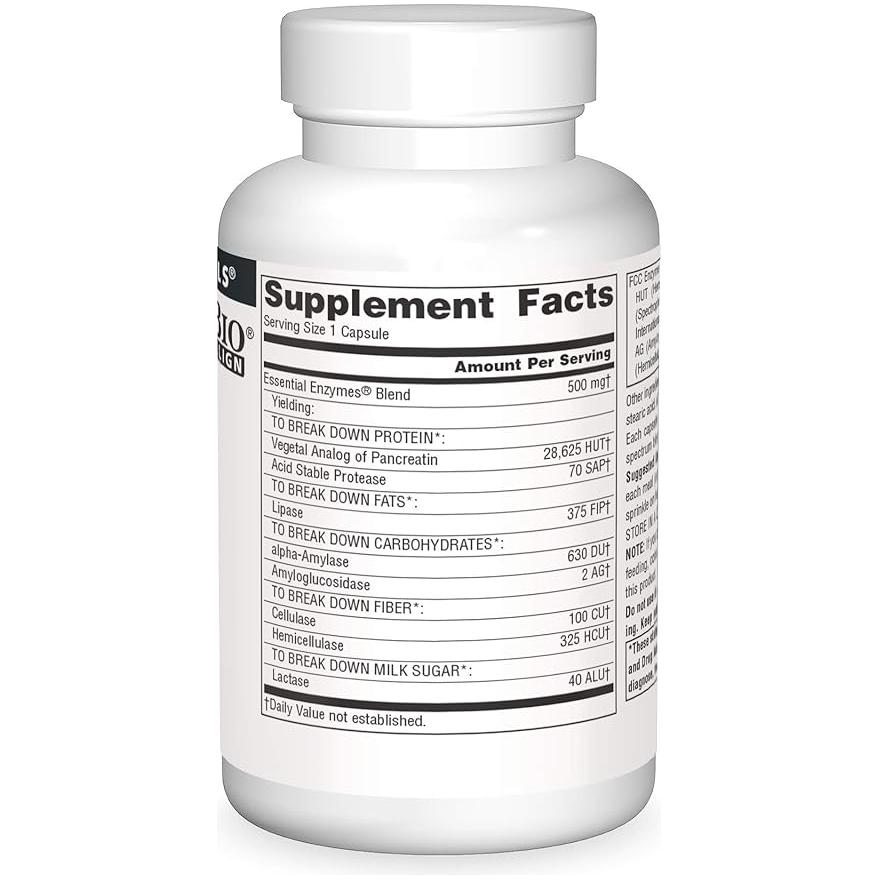 Source Naturals Essential Enzymes 60 Capsules