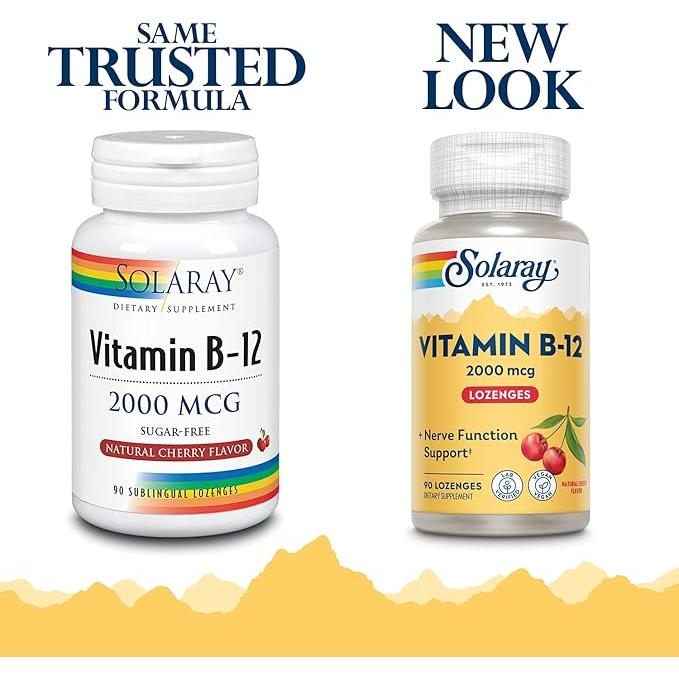 Solaray Vitamin B-12 2000mcg - 90 lozenges