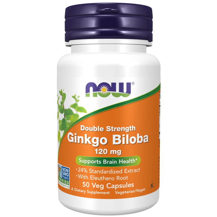 NOW Foods Ginkgo Biloba 120 mg Double Strength  (One Per Day) 50 Caps