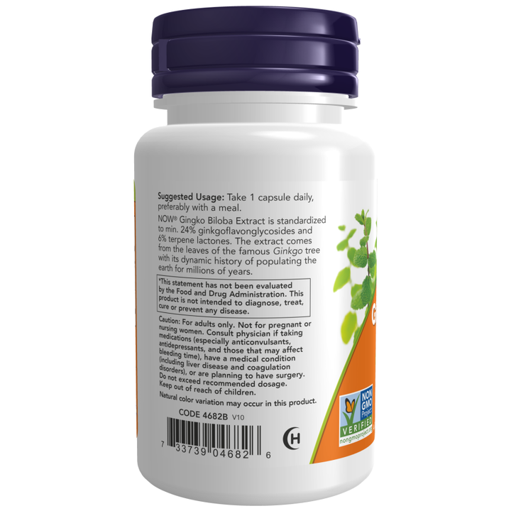NOW Foods Ginkgo Biloba 120 mg Double Strength  (One Per Day) 50 Caps