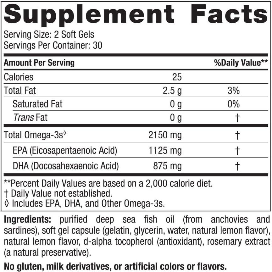 Nordic Naturals Ultimate Omega 2X Lemon 60 Softgels