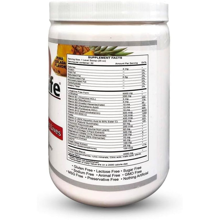 Cardio for Life L-Arginine Powder 16oz  Pina Colada