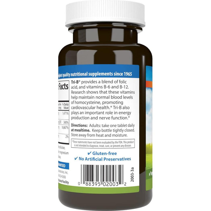 Carlson Labs Tri-B Vitamin B Complex 360 Tablets Gluten-Free, Preservative-Free