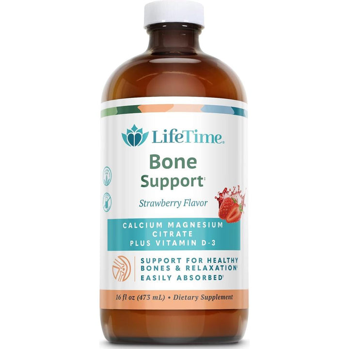 Citrato de calcio y magnesio de por vida más vitamina D-3, sabor fresa - 16 fl. oz